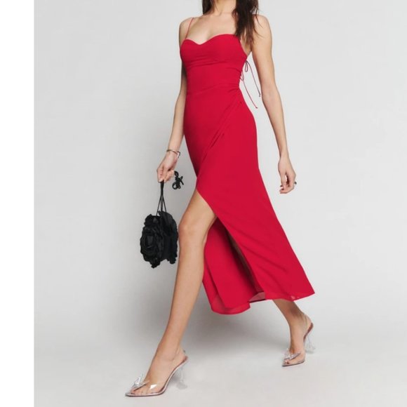 Reformation Kourtney Dress in Cherry - Picture 2 of 5